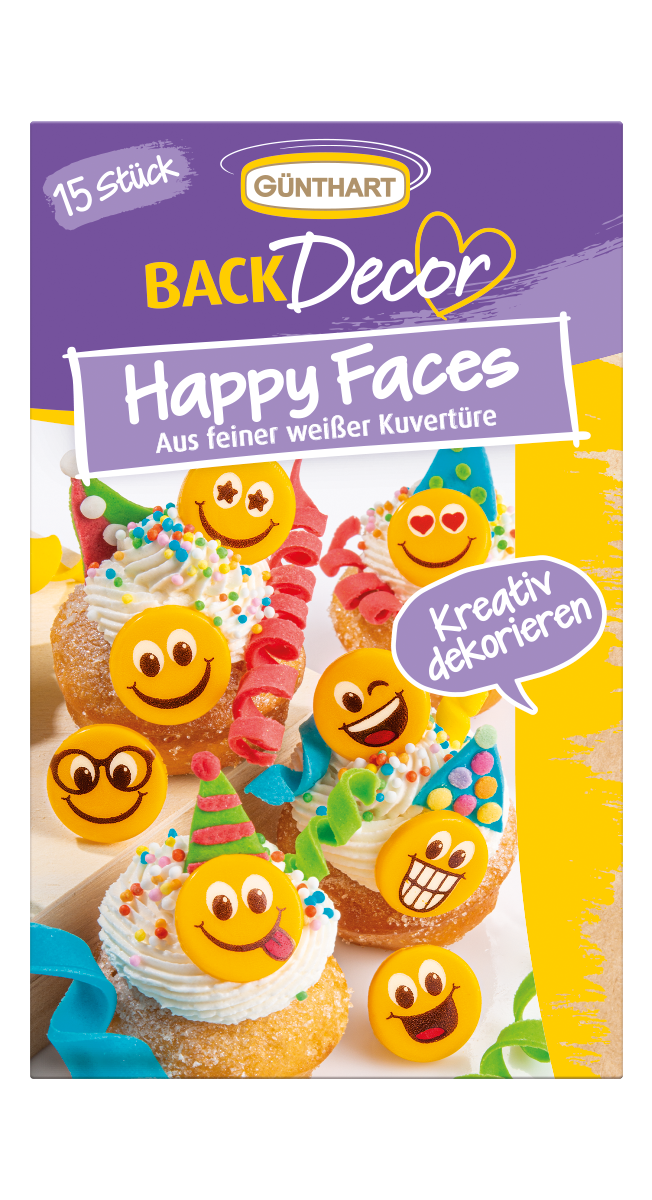 BackDecor 15 Happy Faces aus weißer Schokolade 