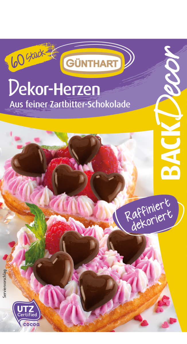 BackDecor Dekor Herzen, 60 Stück 