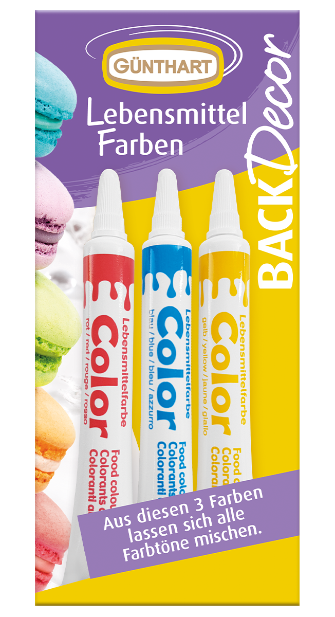 BackDecor Lebensmittel Farben, 3 Stück 