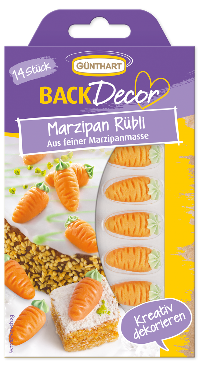 BackDecor Marzipan Rübli, 14 Stück 