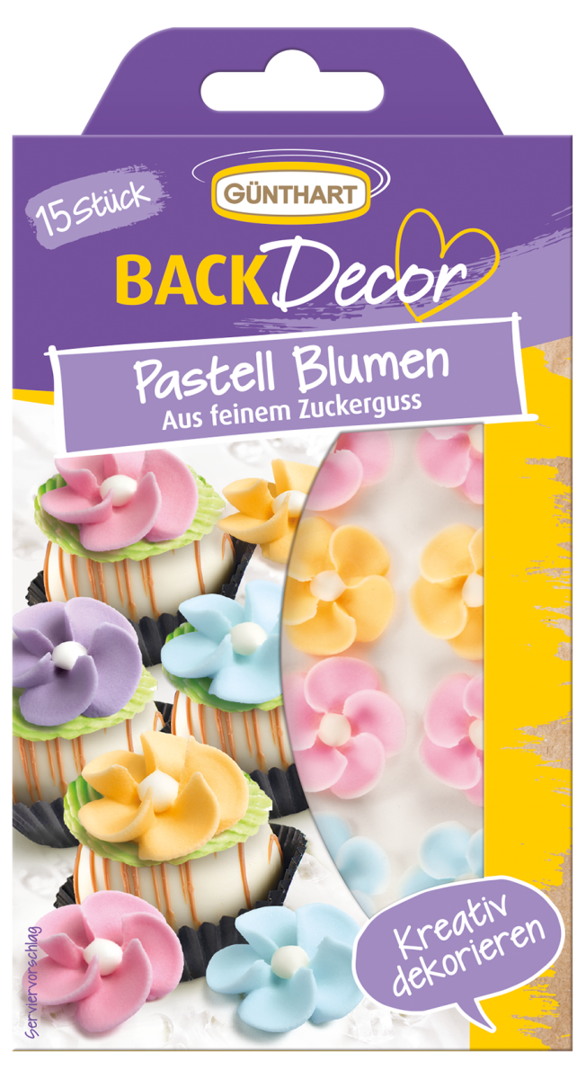 BackDecor Pastell Blumen, 15 Stück 