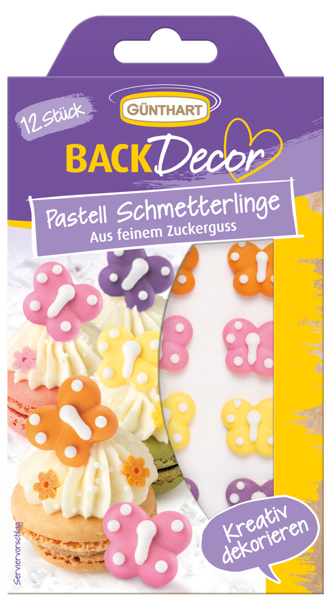 BackDecor Pastell Schmetterlinge, 12 Stück 